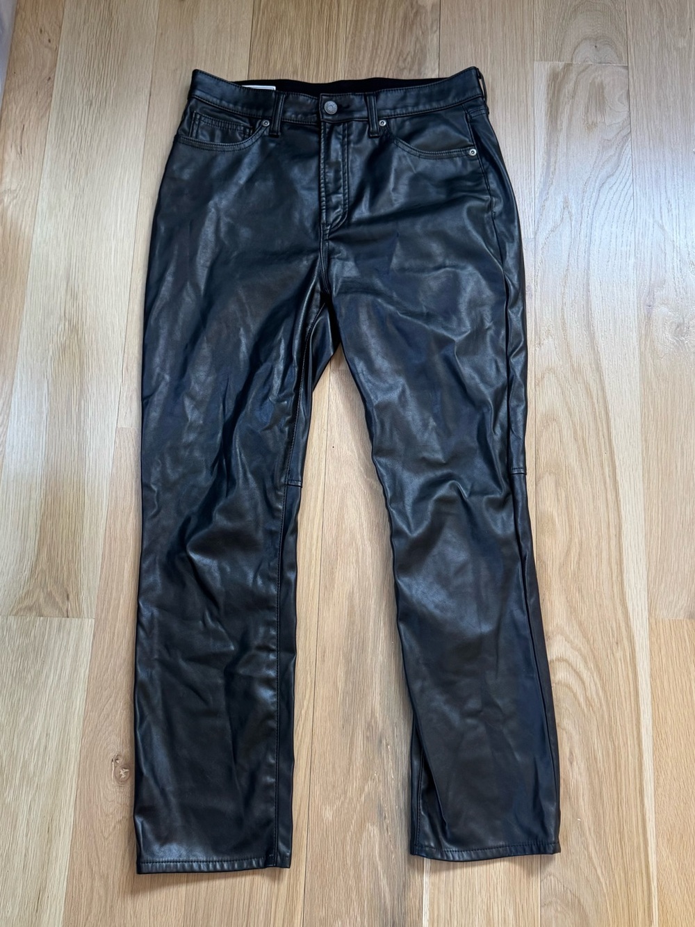 GAP Vintage Slim High Rise Faux Leather Pants – Black – Size 29/8R
